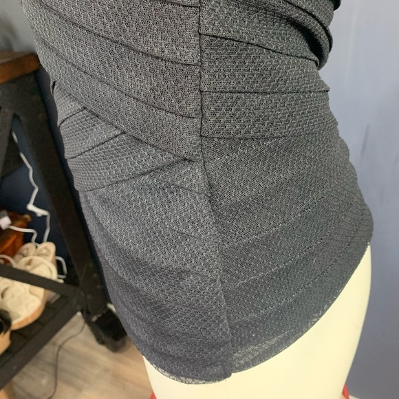 Bebe illusion sleeveless lace bandage ruched top - Picture 7 of 11